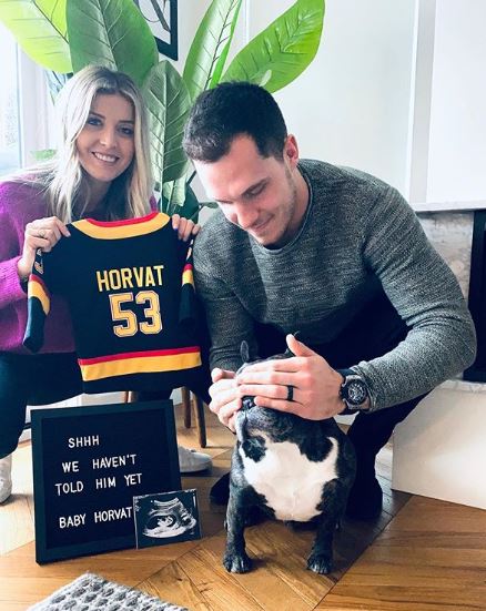 Bo and Holly Horvat make Canucks-themed baby announcement