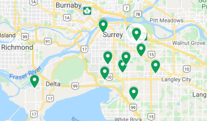 Map of COVID-19 exposure alerts at Lower Mainland schools - NEWS 1130